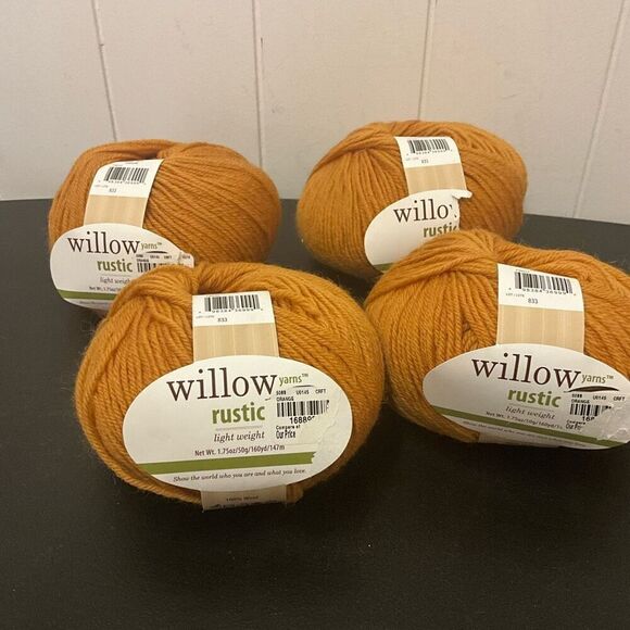 Brand New Lot of 4 Willow Yarns Rustic Lightweight Arts Crafts Turmeric Orange - Picture 1 of 5